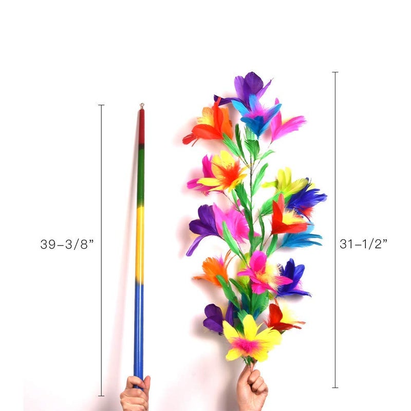 Blue-Ther Vanishing Disappearing Rainbow Metal Cane to Flowers Stage Magic Tricks Amazing Close Up Magic Wand Magic for Professional Magicians - Image 4
